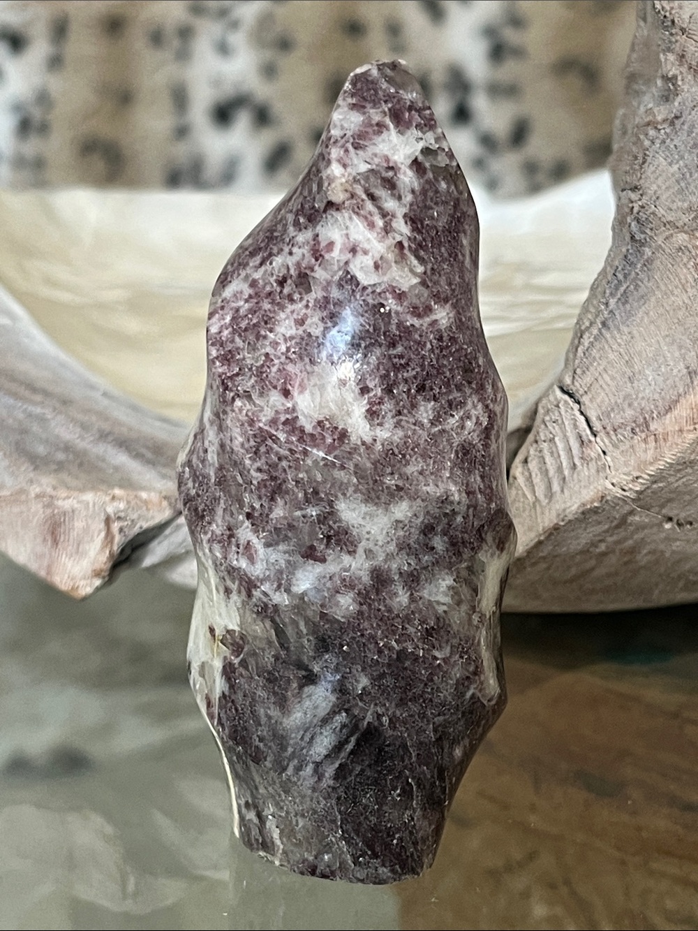Genuine LEPIDOLITE Mineral Crystal Carved Flame Real Lithium Properties